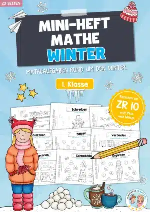 20 Seiten: Mathe Winter-Heftchen (Zahlenraum bis 10)