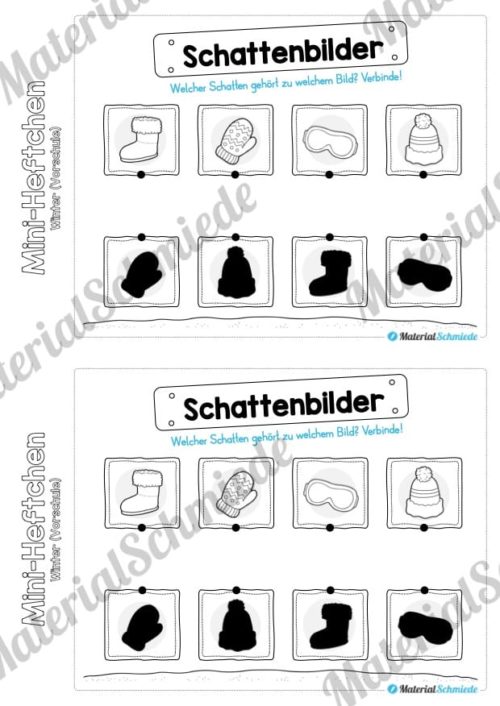 Mini-Heft: Winter Vorschule - 20 Arbeitsblätter (Vorschau 04)
