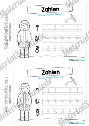 Mini-Heft: Winter Vorschule – 20 Arbeitsblätter (Vorschau 06)