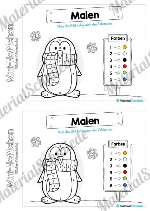 Mini-Heft: Winter Vorschule - 20 Arbeitsblätter (Vorschau 08)