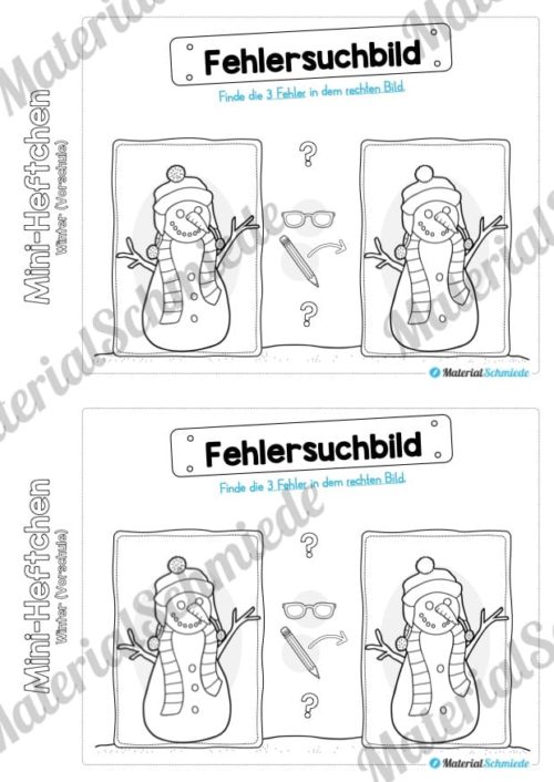 Mini-Heft: Winter Vorschule - 20 Arbeitsblätter (Vorschau 11)