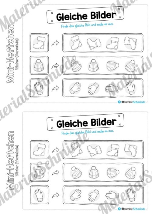 Mini-Heft: Winter Vorschule - 20 Arbeitsblätter (Vorschau 12)