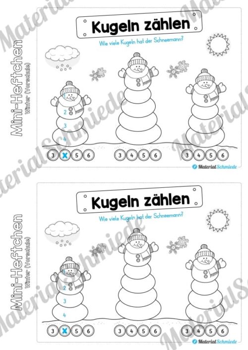 Mini-Heft: Winter Vorschule - 20 Arbeitsblätter (Vorschau 13)