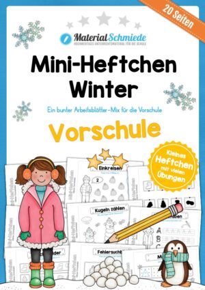 Mini-Heft: Winter Vorschule (20 Arbeitsblätter)