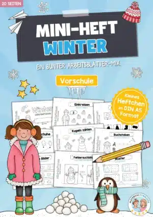 Mini-Heft: Winter - Vorschule (20 Arbeitsblätter)