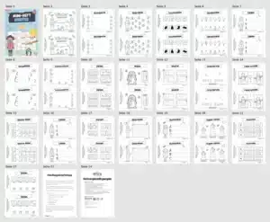 Mini-Heft: Winter – Vorschule (20 Arbeitsblätter) – Überblick