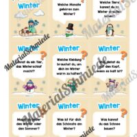 Plauderkarten: Thema Winter (Lesespiel) - Arbeitsblatt 01