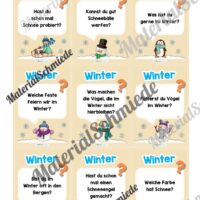 Plauderkarten: Thema Winter (Lesespiel) - Arbeitsblatt 03