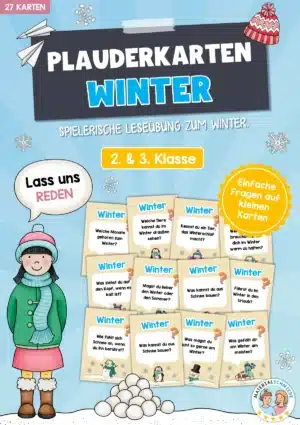 Plauderkarten: Thema Winter (Lesespiel)
