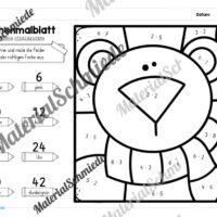 8 Rechenmalblätter Winter: Kleines Einmaleins (Arbeitsblatt 02)