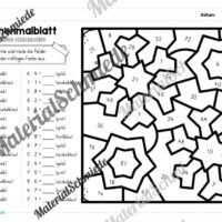 8 Rechenmalblätter Winter: Kleines Einmaleins (Arbeitsblatt 03)