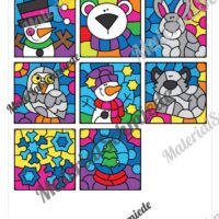 8 Rechenmalblätter Winter: Kleines Einmaleins (Lösungen)