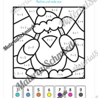 Rechenmalblätter Winter: Zahlenraum 10 (Vorschau 02)