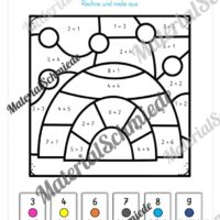 Rechenmalblätter Winter: Zahlenraum 10 (Vorschau 05)