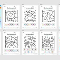 Rechenmalblätter Winter: Zahlenraum 10 (Überblick)