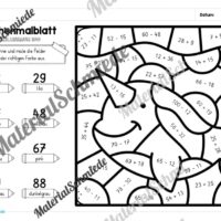 8 Rechenmalblätter Winter: Zahlenraum 100 (Arbeitsblatt 05)