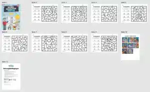 8 Rechenmalblätter Winter: Zahlenraum 100 (Überblick)