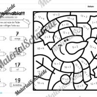 8 Rechenmalblätter Winter: Zahlenraum 20 (Arbeitsblatt 01)