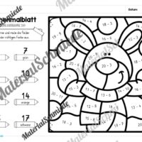 8 Rechenmalblätter Winter: Zahlenraum 20 (Arbeitsblatt 04)