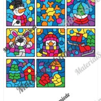 8 Rechenmalblätter Winter: Zahlenraum 20 (Arbeitsblatt 09)