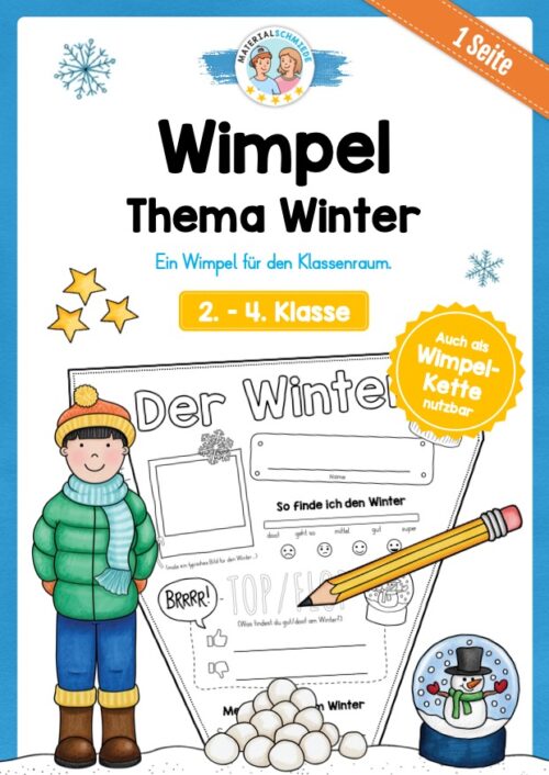 Wimpel zum Winter (2. - 4. Klasse)
