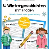 4 Wintergeschichten mit Aufgaben