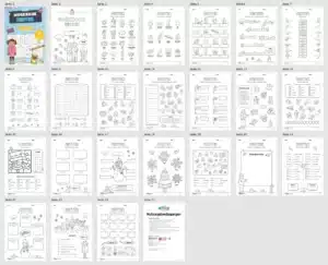 Workbook Winter auf Englisch (23 Arbeitsblätter) – Überblick