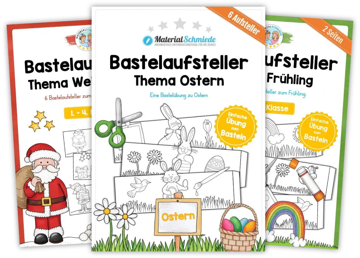 Unterrichtsmaterial Bastelaufsteller - Arbeitsblätter und Vorlagen (Vorschule & 1. - 4. Klasse)