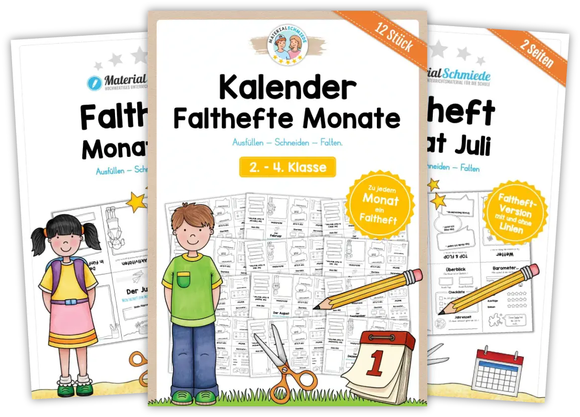 Unterrichtsmaterial Falthefte - Arbeitsblätter und Vorlagen (Vorschule & 1. - 4. Klasse)