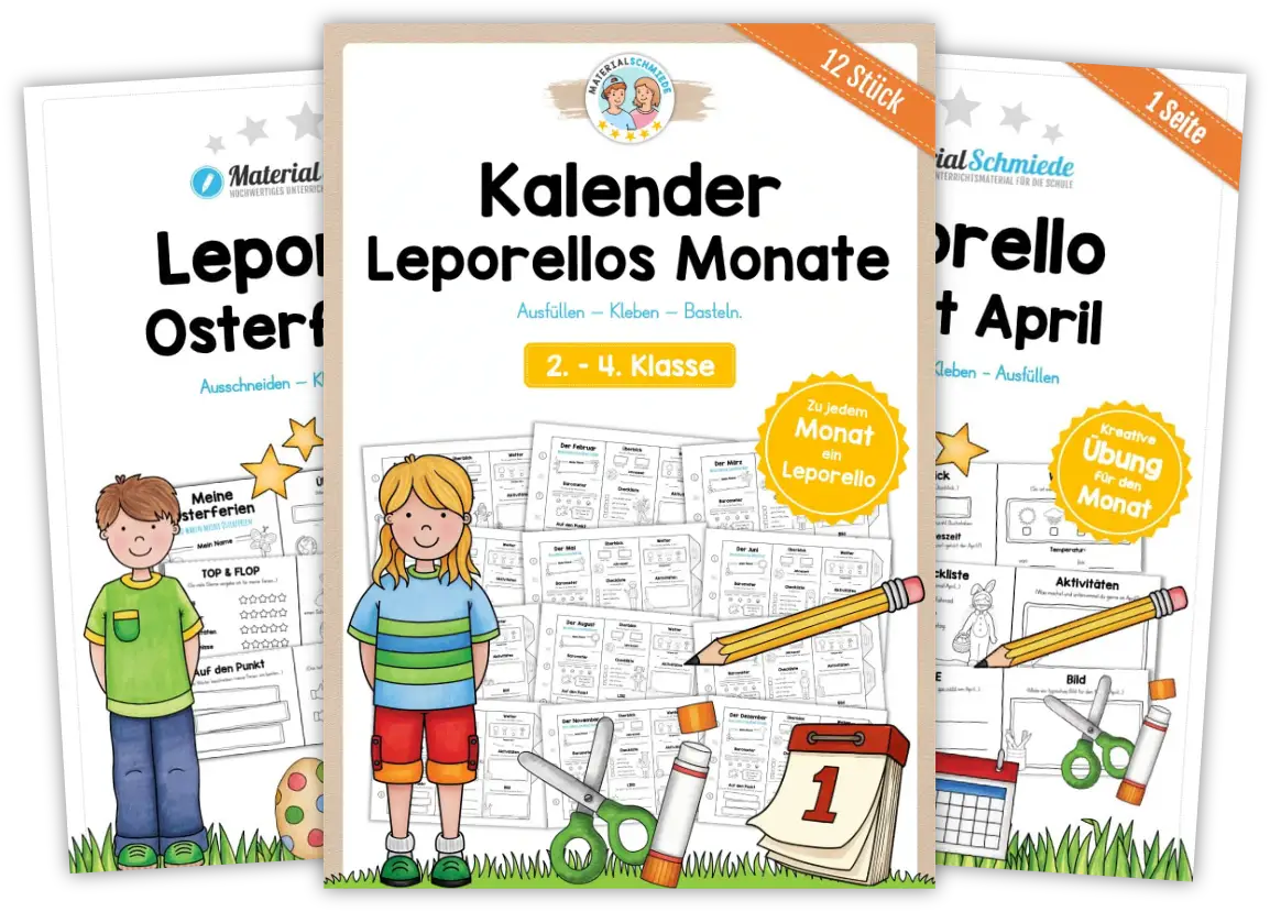 Unterrichtsmaterial Leporellos - Arbeitsblätter und Vorlagen (Vorschule & 1. - 4. Klasse)
