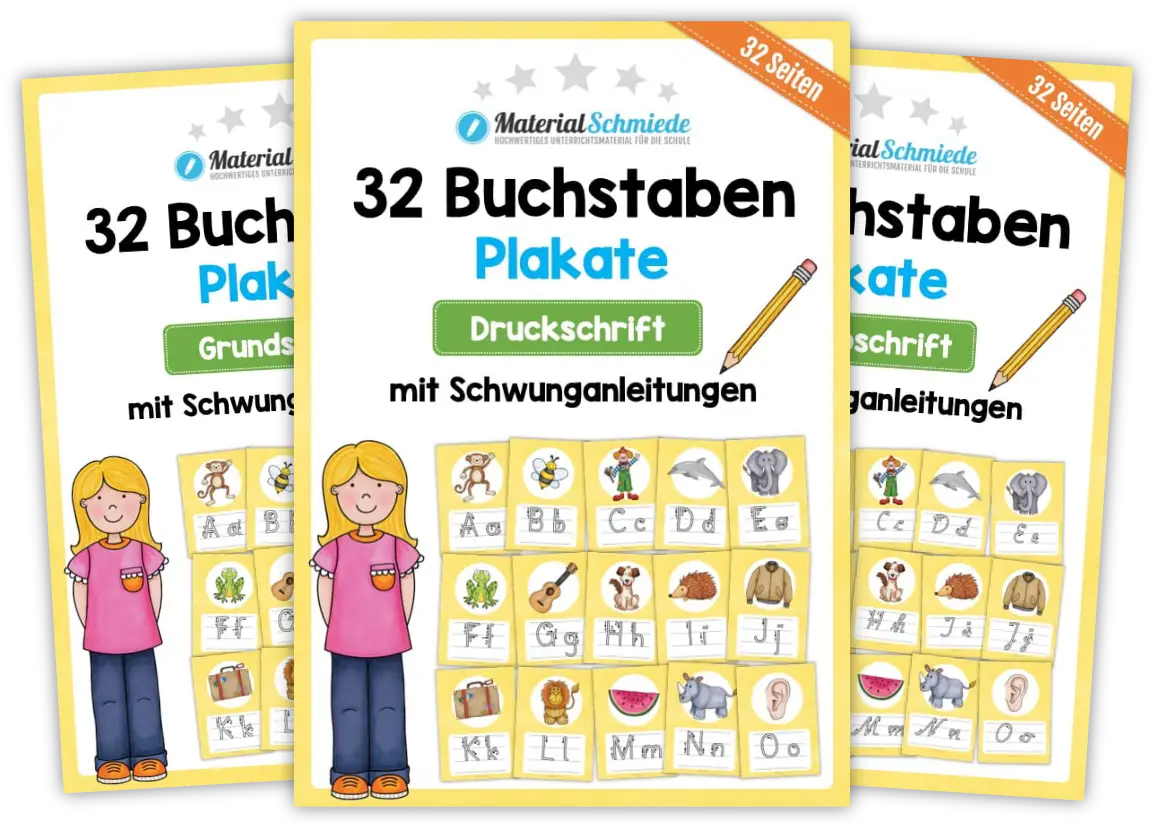 Buchstabenplakate für den Klassenraum (Vorschule und 1. Klasse)