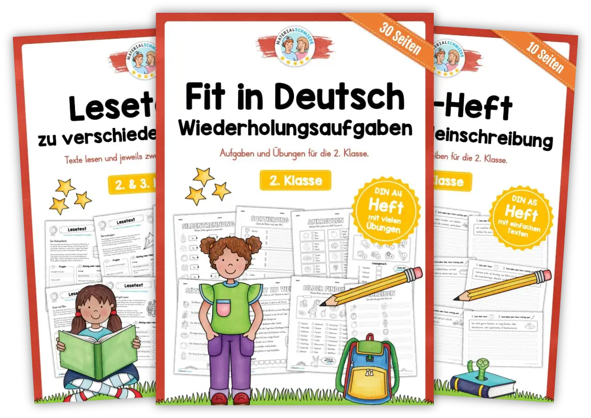 Unterrichtsmaterial Deutsch 2. Klasse - Arbeitsblätter & Übungen (als PDF zum Download)