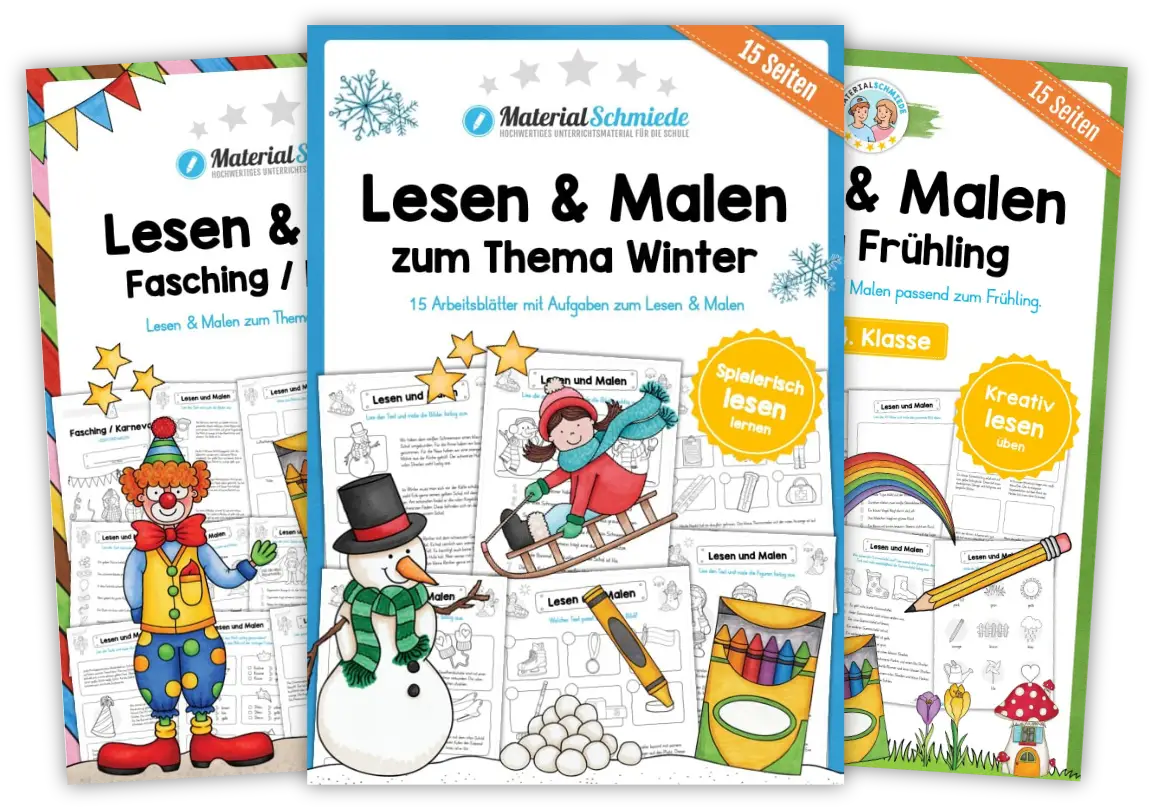 Unterrichtsmaterial zum Lesen & Malen (Deutsch 2. & 3. Klasse)