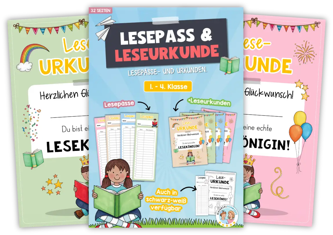 Lesepässe und Leseurkunden (1. - 4. Klasse)