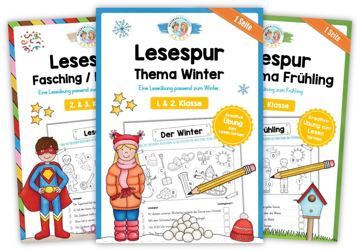 Lesespuren für den Deutschunterricht (Arbeitsblätter und Übungen für die 1. - 4. Klasse)