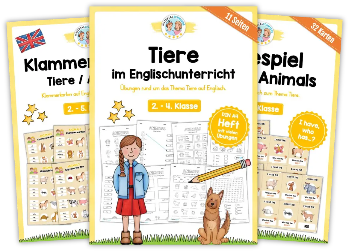 Unterrichtsmaterial Englisch: Tiere / Animals - Arbeitsblätter und Übungen (3. & 4. Klasse)