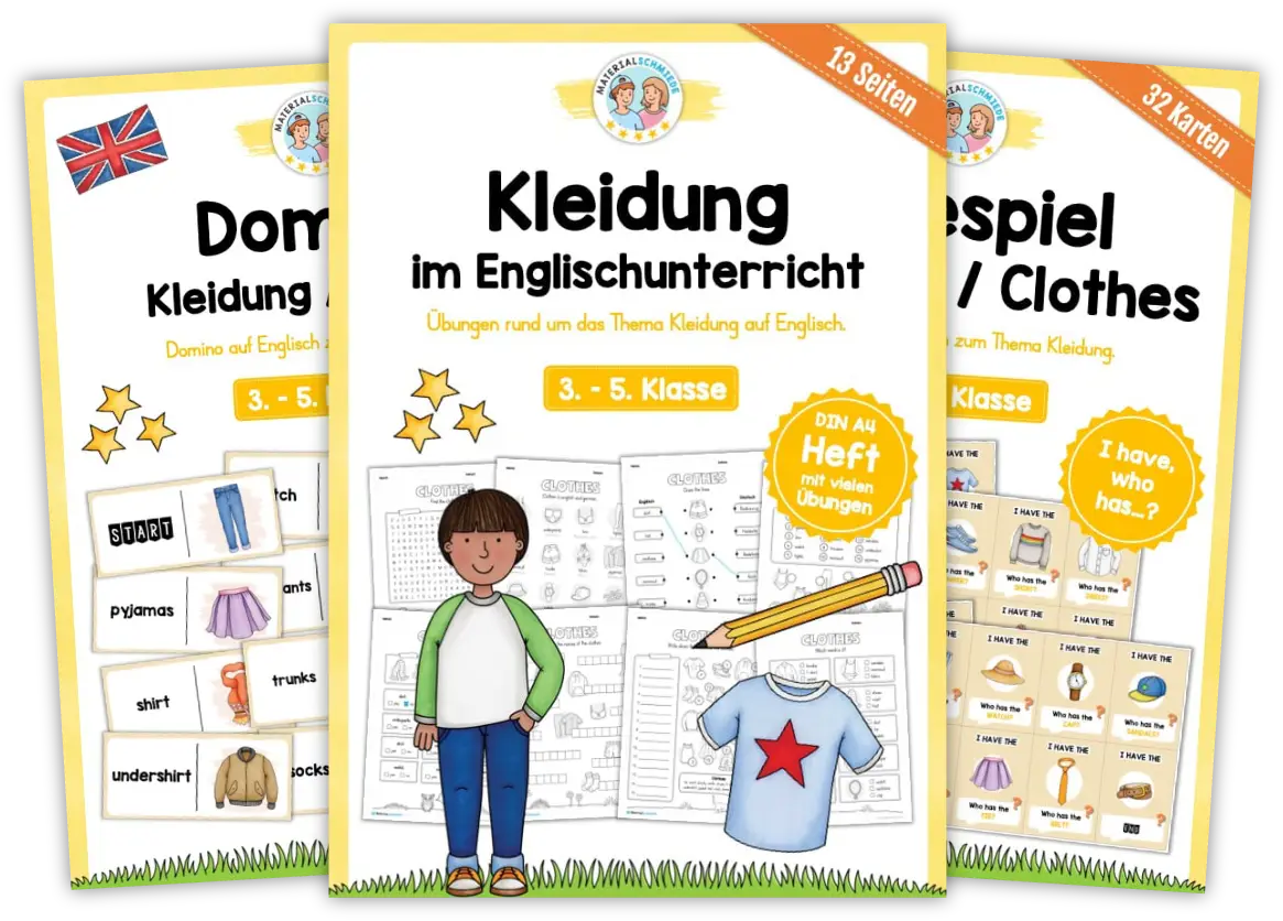 Unterrichtsmaterial Englisch: Kleidung / Clothes - Arbeitsblätter und Übungen (3. & 4. Klasse)