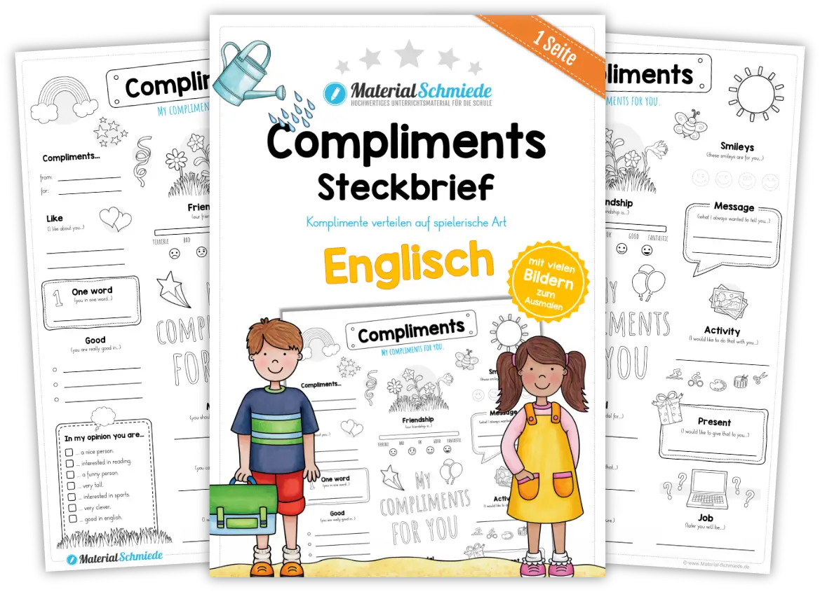 Unterrichtsmaterial Englisch: Komplimente / Compliments - Arbeitsblätter und Übungen (3. & 4. Klasse)