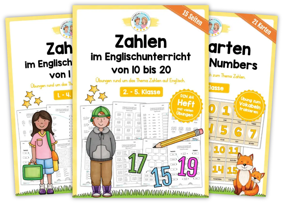 Unterrichtsmaterial Englisch: Zahlen / Numbers - Arbeitsblätter und Übungen (3. & 4. Klasse)