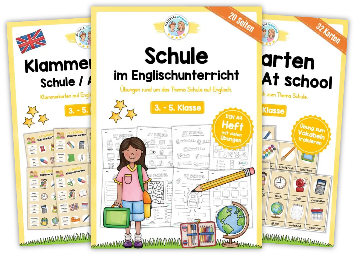 Unterrichtsmaterial Englisch: Schule / School - Arbeitsblätter und Übungen (3. & 4. Klasse)