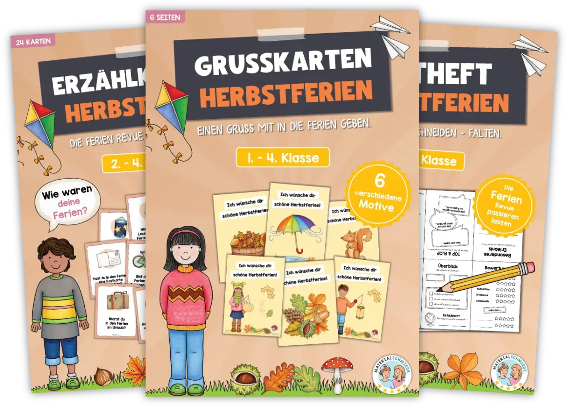 Unterrichtsmaterial Herbstferien - Arbeitsblätter und Übungen (Vorschule & 1. - 4. Klasse)