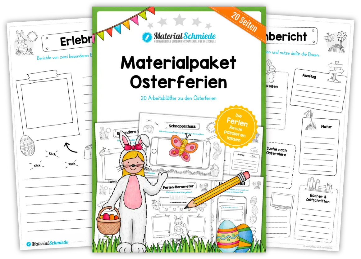 Unterrichtsmaterial Osterferien - Arbeitsblätter und Übungen (Vorschule & 1. - 4. Klasse)