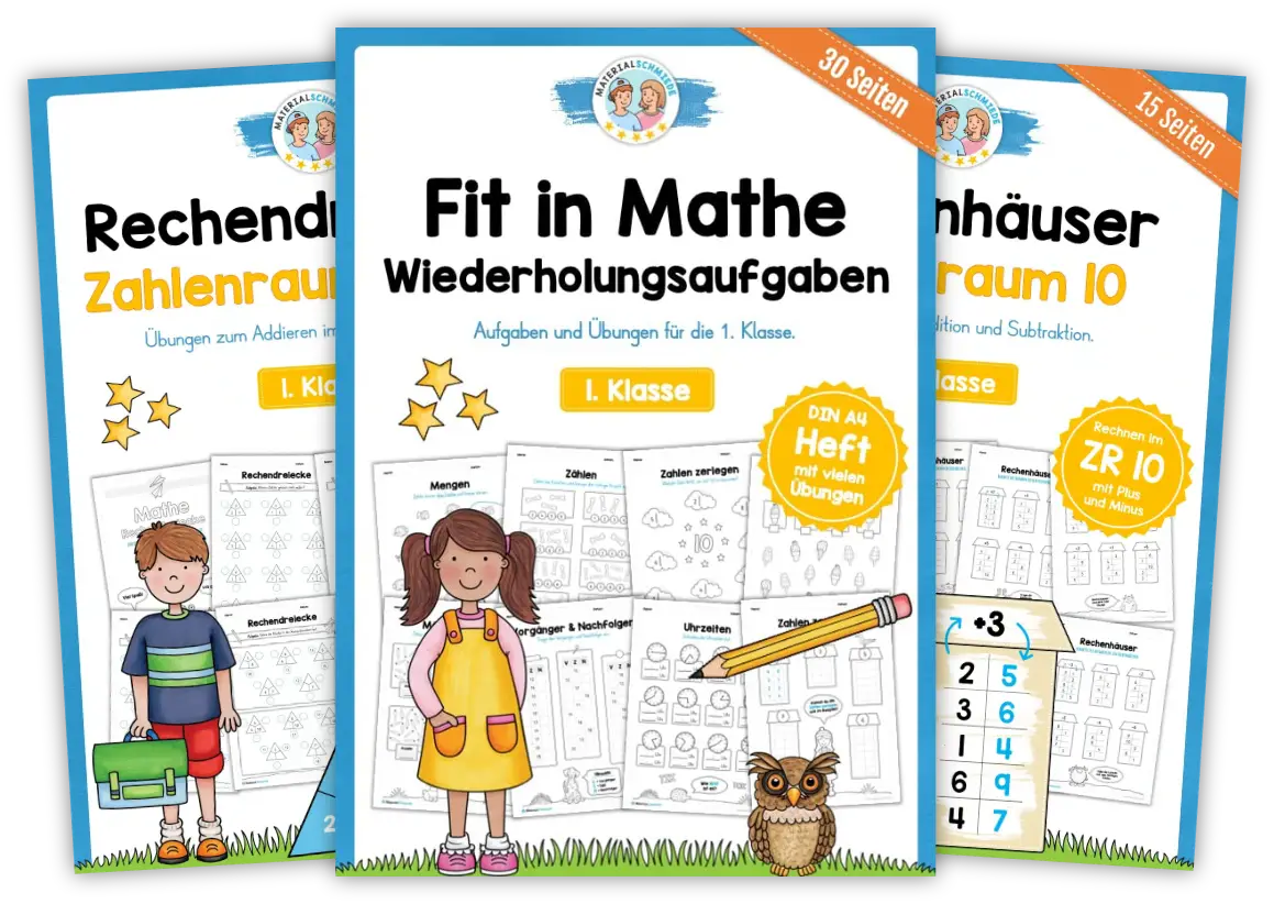 Unterrichtsmaterial Mathe 1. Klasse - Arbeitsblätter & Übungen (als PDF zum Download)