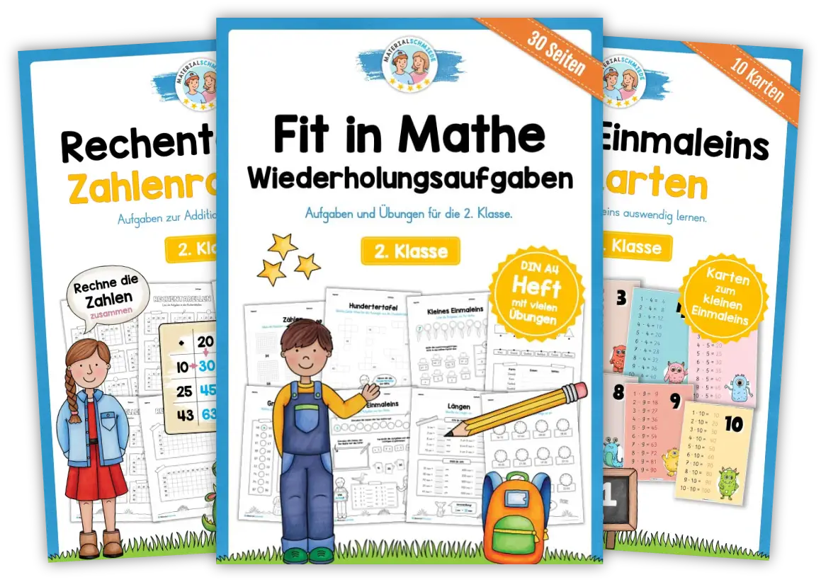 Unterrichtsmaterial Mathe 2. Klasse - Arbeitsblätter & Übungen (als PDF zum Download)
