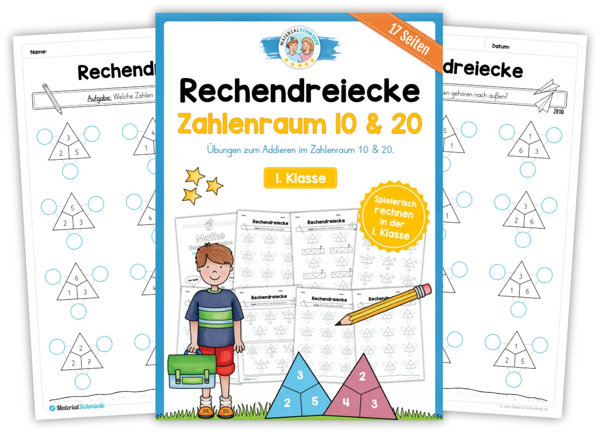 Unterrichtsmaterial Rechendreiecke - Arbeitsblätter und Übungen (Mathe 1. & 2. Klasse)
