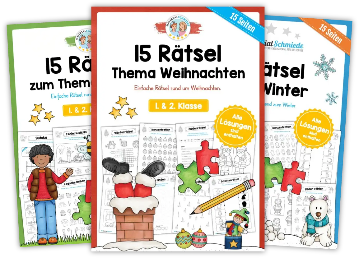 Unterrichtsmaterial Rätsel - Arbeitsblätter und Übungen (Vorschule & 1. - 4. Klasse)