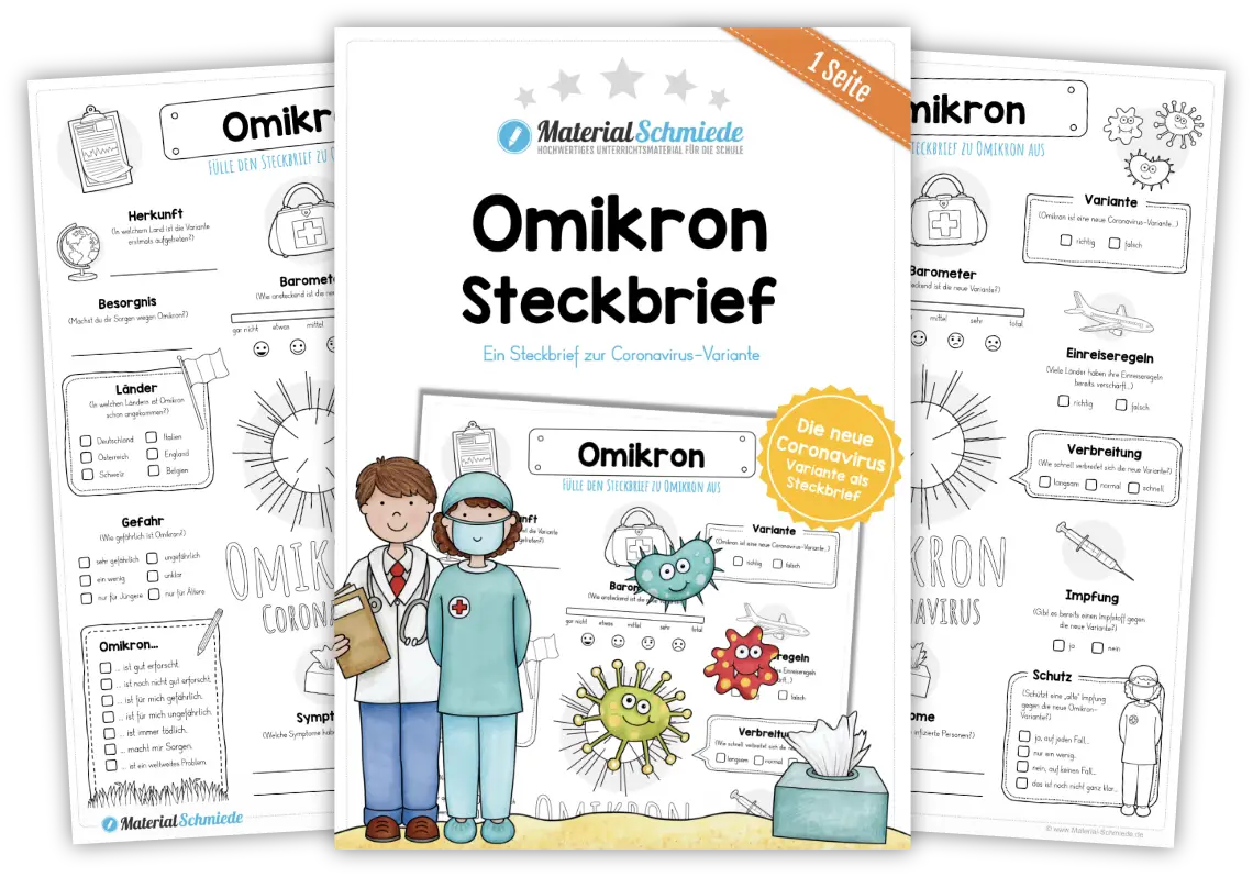 Unterrichtsmaterial Coronavirus - Arbeitsblätter und Übungen (3. - 4. Klasse)