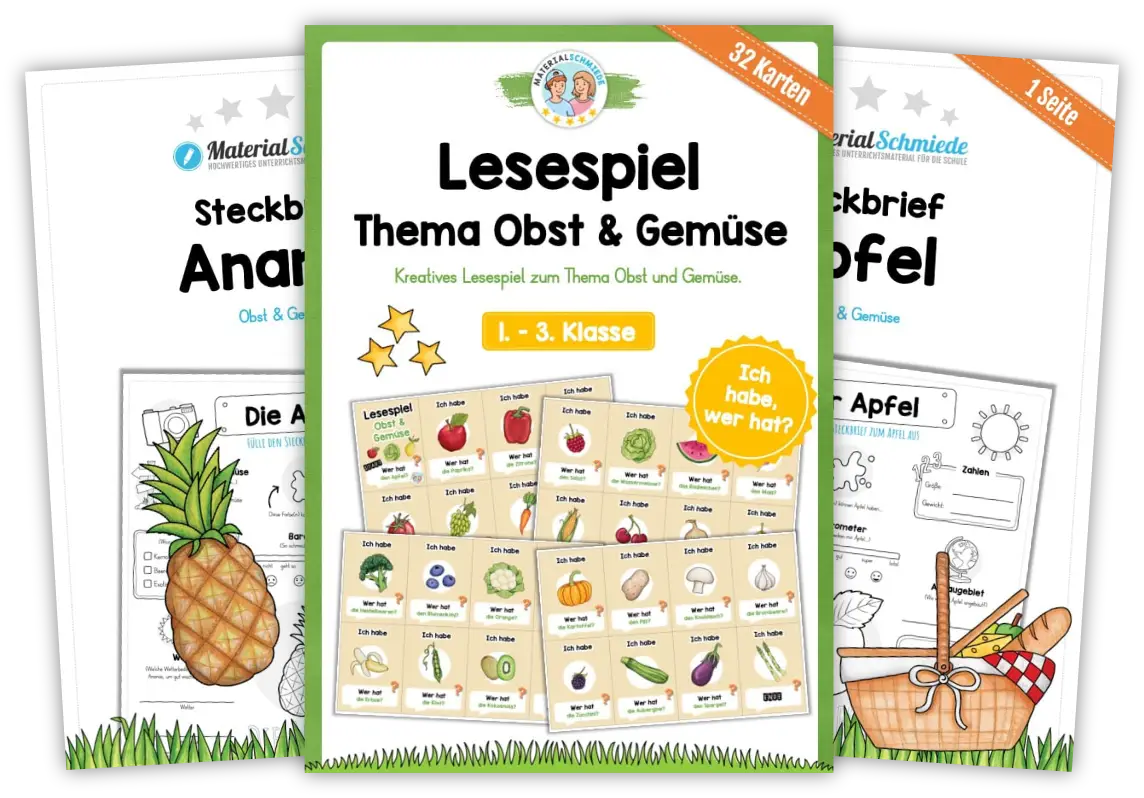 Unterrichtsmaterial Ernährung - Arbeitsblätter und Übungen (2. - 4. Klasse)