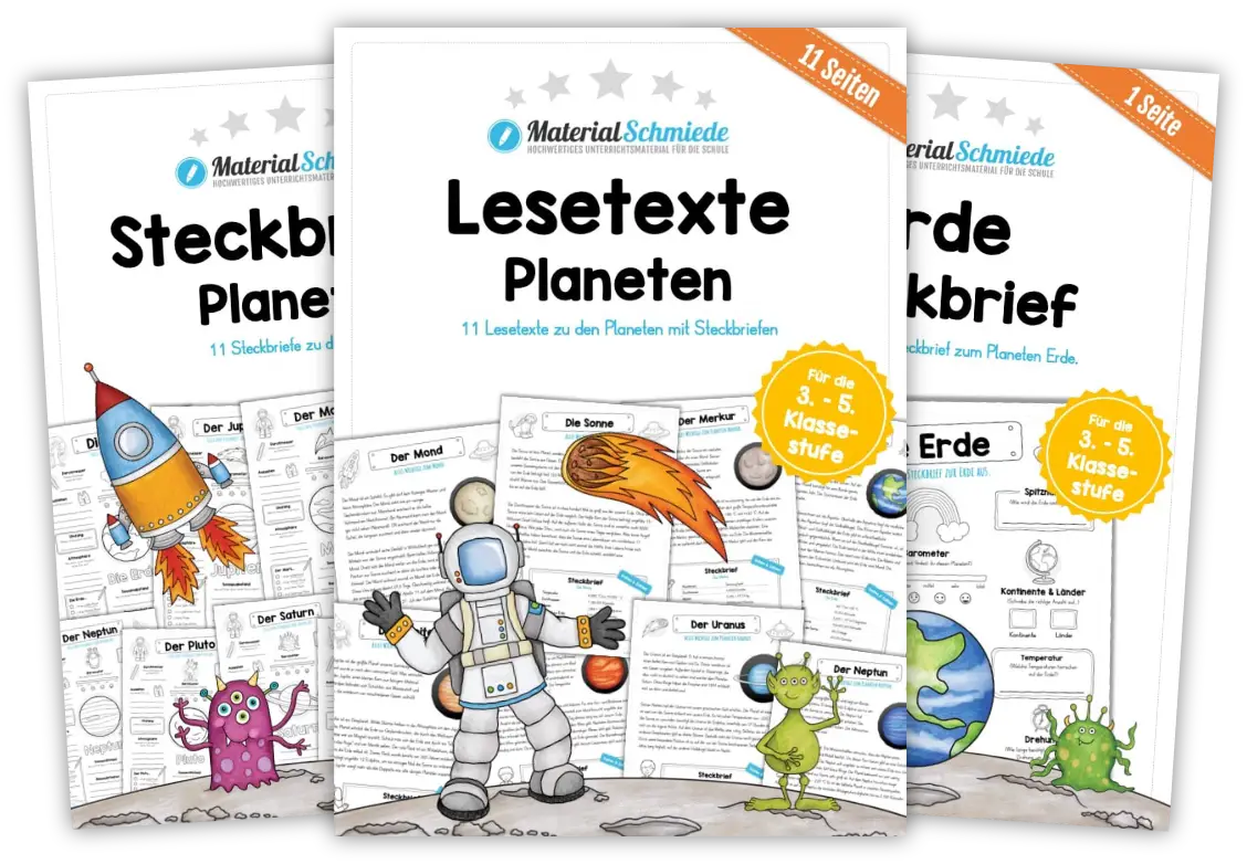 Unterrichtsmaterial Weltall & Planeten - Arbeitsblätter und Übungen (3. & 4. Klasse)