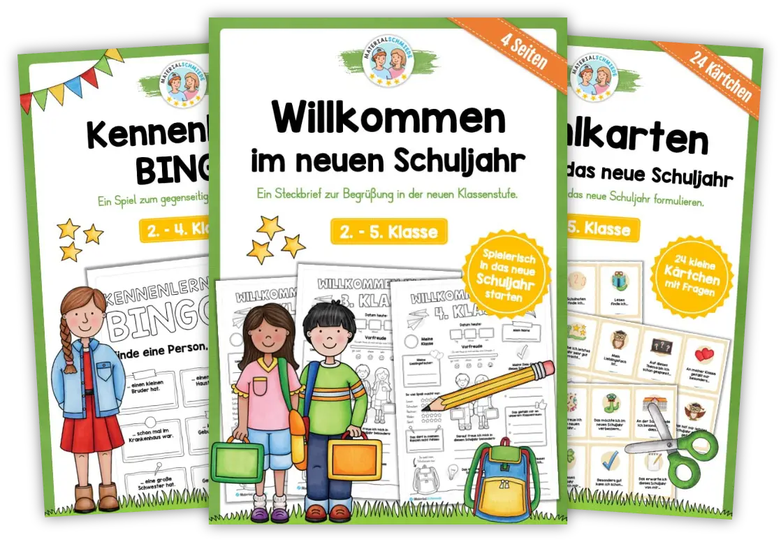 Unterrichtsmaterial Schulbeginn - Arbeitsblätter und Übungen (1. - 5. Klasse)